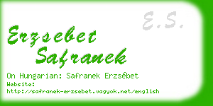 erzsebet safranek business card